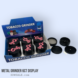 63mm 4 Part Grinder Assorted Design Pink 6ct Display