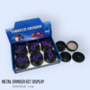 63mm 4 Part Grinder Assorted Design Purple 6ct Display