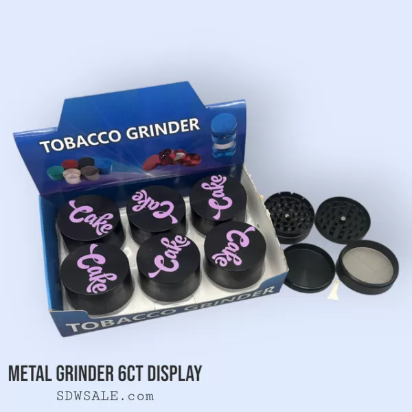 63mm 4 Part Grinder Assorted Design Viloet 6ct Display