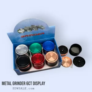 63mm TWO COLOR METAL GRINDER 6ct Display