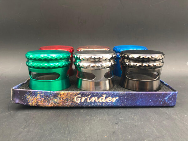 67mm COLOR SPIKED METAL GRINDER 6CT DISPLAY