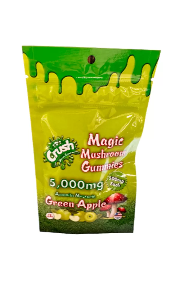 CRUSH SHROOM COMPANY MAGIC MUSHROOM GUMMIES GREEN APPLE 5000MG