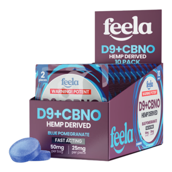 Feela D9+CBNO Blue Pomegranate 2ct/10Pack Display (100mg per pouch)