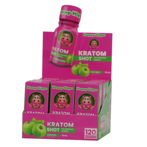 Happy Hippo 12CT Kratom Shot 120mg - Green Apple