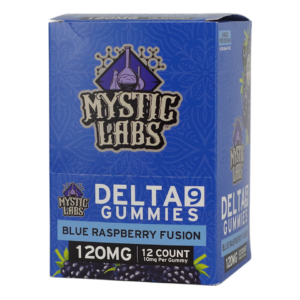 Mystic Labs D9 Gummies 120mg 12pk 6ct Display Blue Raspberry Fusion