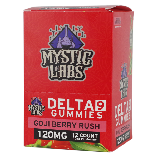 Mystic Labs D9 Gummies 120mg 12pk 6ct Display Goji Berry Rush